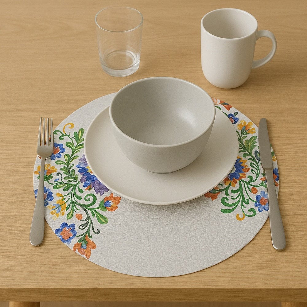 Set de table en fibres mélangées I Produit artisanal portugais Set de table en fibres naturelles recyclées