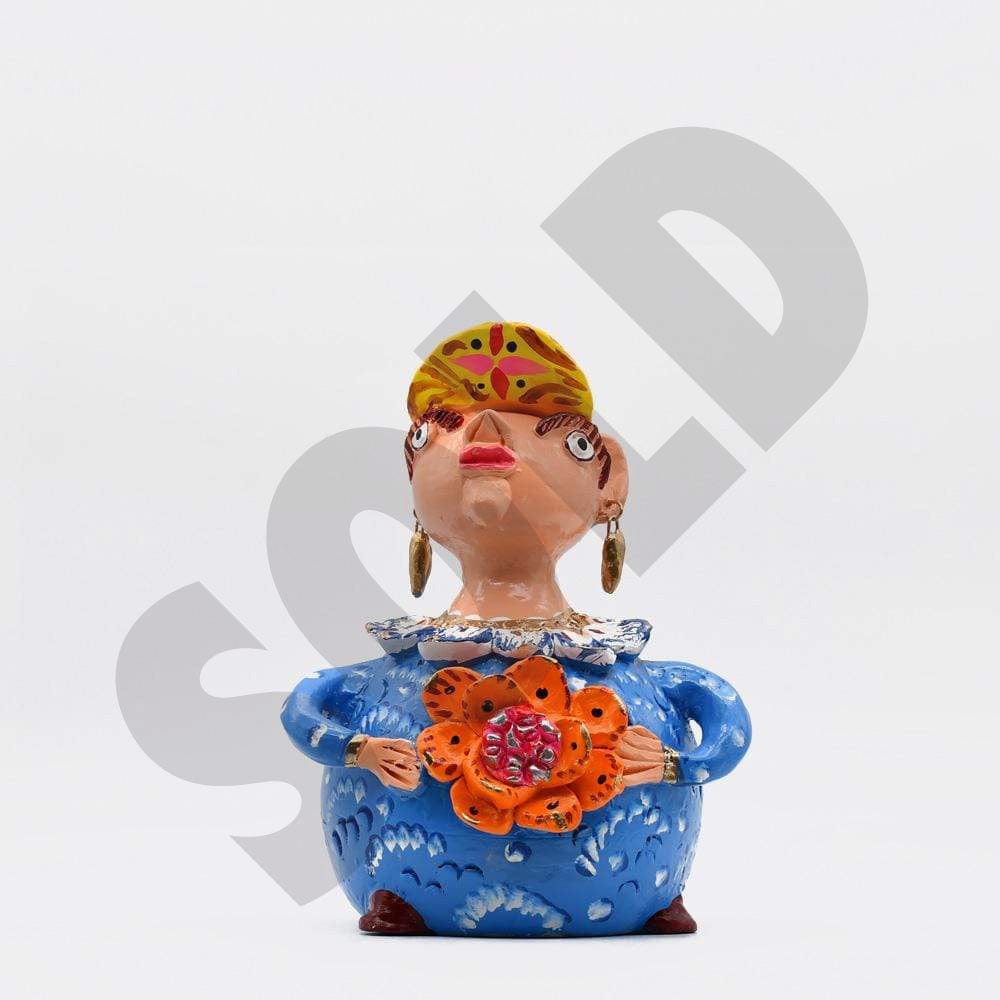 Statuette Boneca aos passarinhos I Julia Cota I Artiste portugaise Boneca Barriguda 30cm - Jùlia Côta