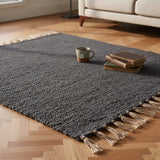 Tapis artisanal gris foncé I Tapis artisanal portugais Tapis Artisanal - Gris foncé