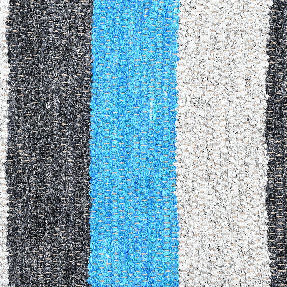 Tapis artisanal rayé bleu I Tapis artisanal portugais Tapis Artisanal rayé - Bleu, gris, beige