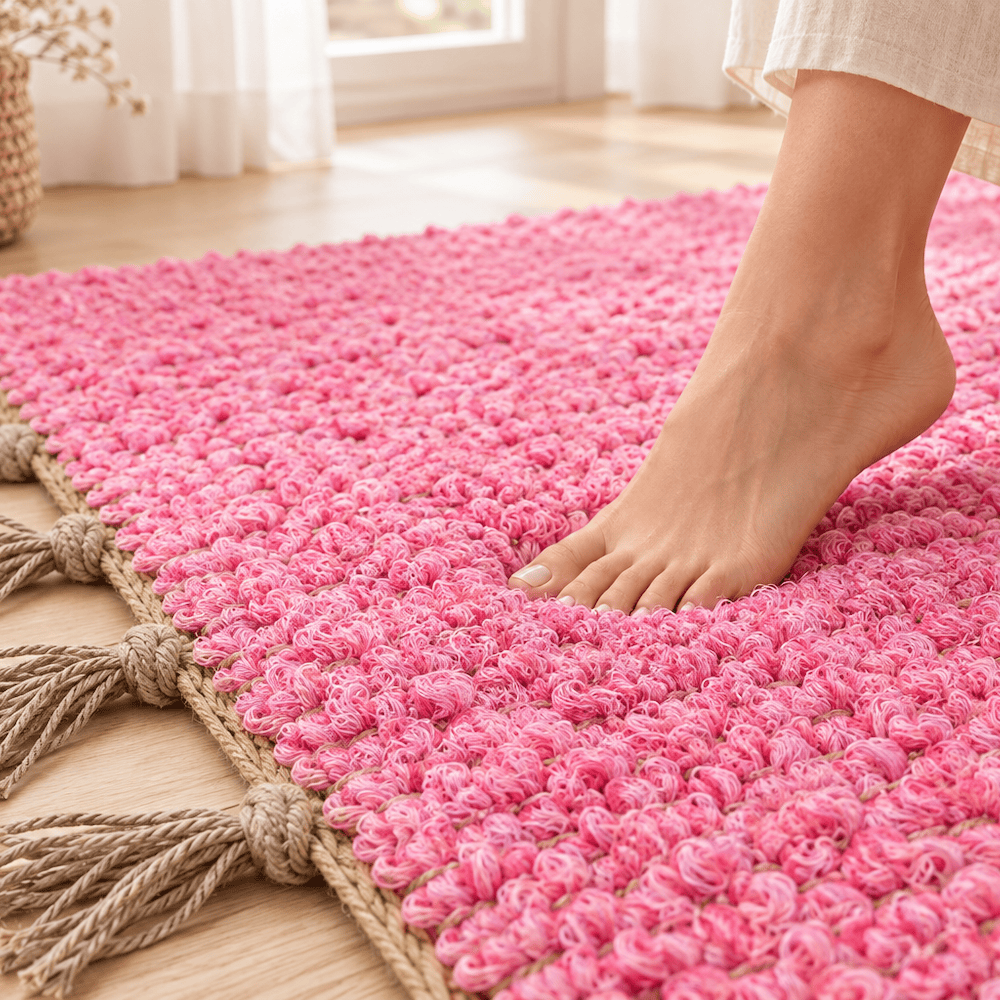 Tapis artisanal rose I Tapis artisanal portugais Tapis Artisanal - Rose