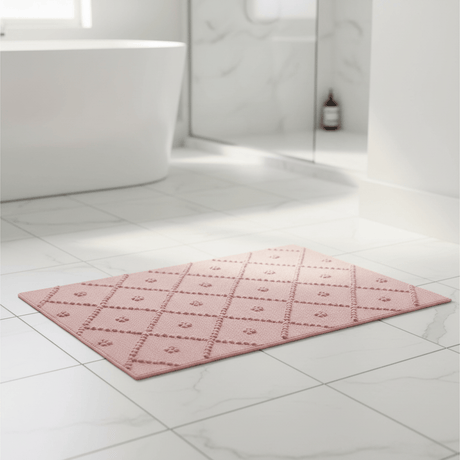 Tapis de salle de bain portugais rose 60x40cm Tapis de salle de bain 60x40 - Rose