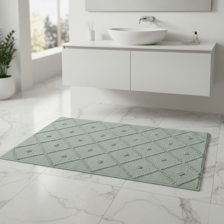 Tapis de salle de bains portugais Vert clair I 100x50cm Tapis de salle de bain 100x50 - Vert clair