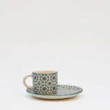 Tasse à café portugaise motifs azulejos verts Tasse à café en céramique "Padrão" - Verte