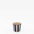 Tasse espresso Costa Nova artisanale bleue peinte main Tasse à espresso rayée "Costa Nova Mar" - Bleu