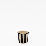Tasse espresso Costa Nova artisanale noire peinte main Tasse à espresso rayée "Costa Nova Mar" - Noir