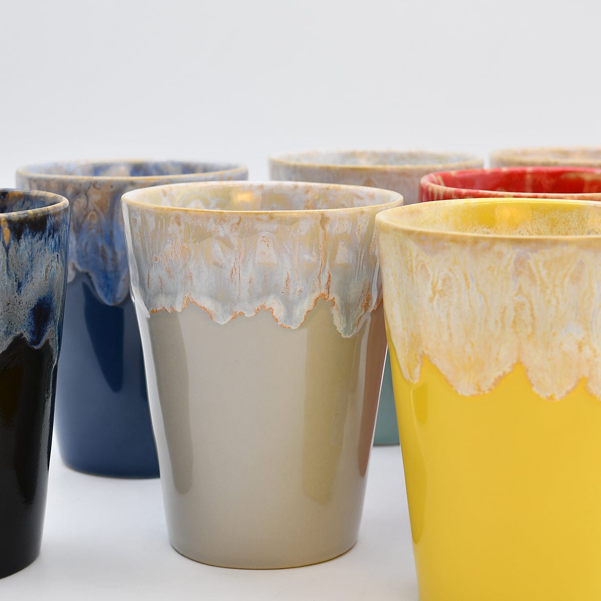Portuguese Stoneware Latte Cup – Wave Design | 13.5 oz – Luisa Paixao
