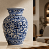 Vase en céramique de Coimbra bleu Vase en céramique de Coimbra
