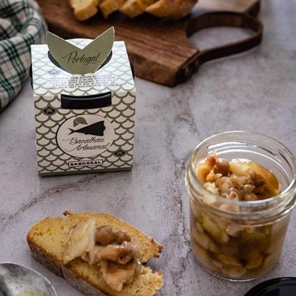 Verrine de maquereau aux olives et amandes I Conserve portugaise Verrine de morue à l'huile d'olive biologique