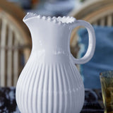 Assiette blanche en grès I Vaisselle portugaise Carafe en grès "Pearl"