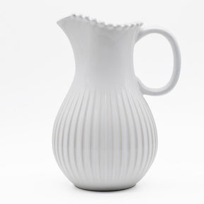 Assiette blanche en grès I Vaisselle portugaise Carafe en grès "Pérola"
