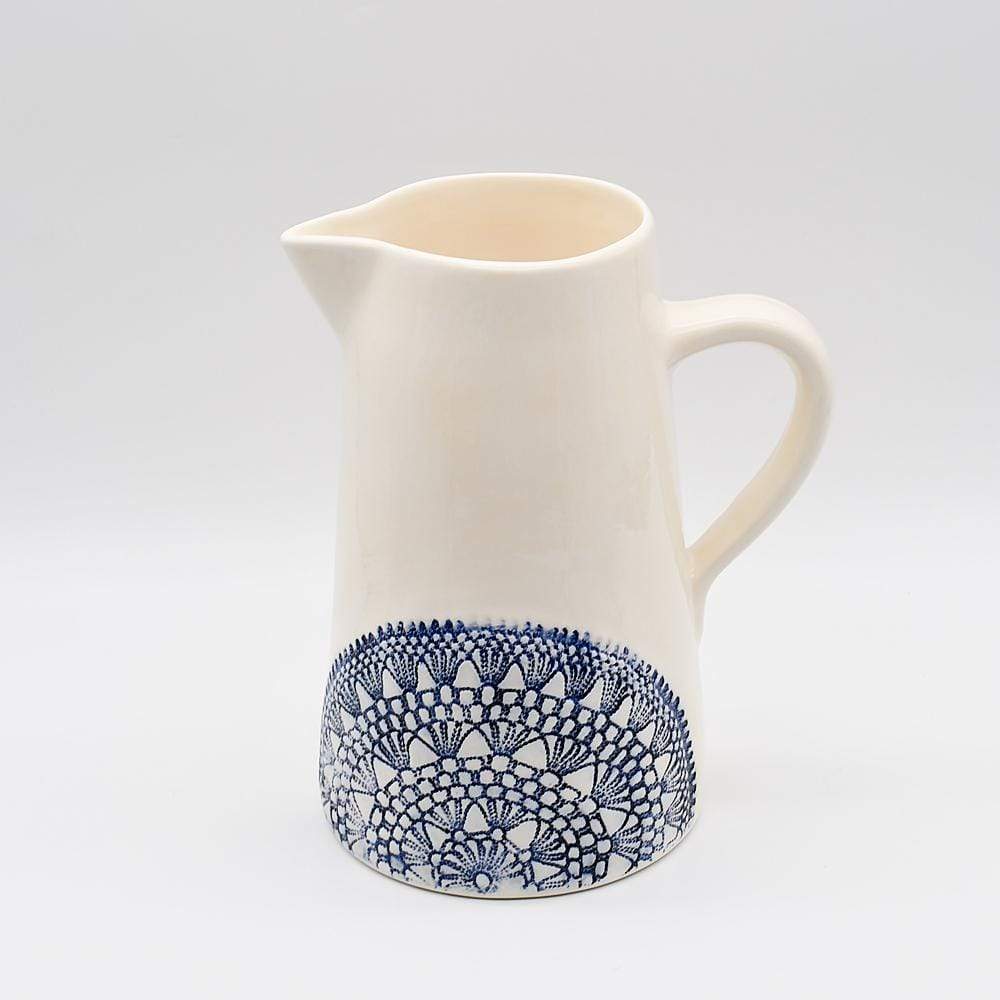 Assiette en céramique bleue I Motifs dentelles portugaises Carafe "Renda" - Bleue