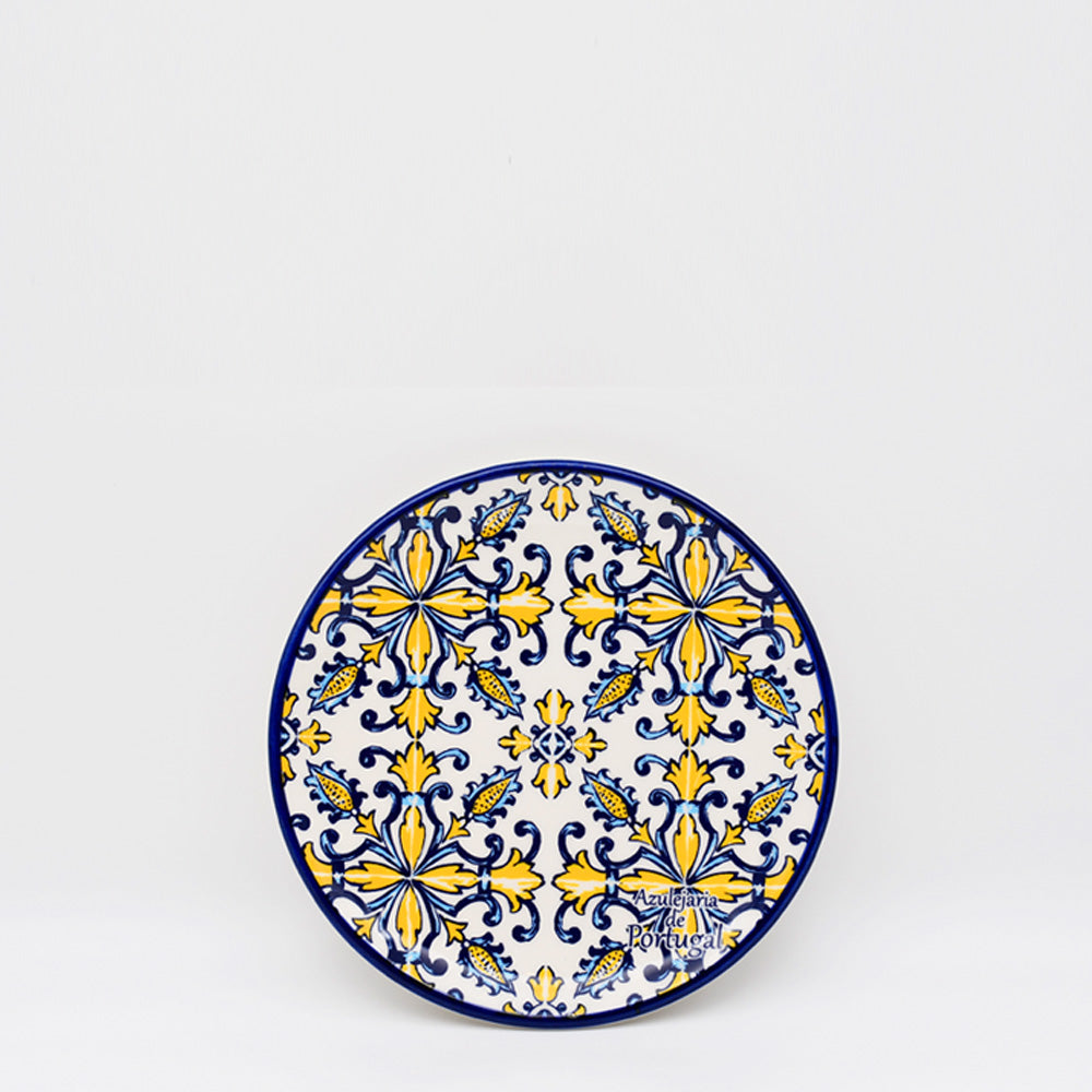 Assiette en céramique traditionnelle de Portugal  I Jaune 20cm Assiette en céramique "Tradicional" Jaune - 20 cm