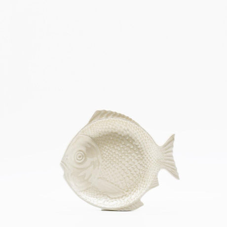 Assiette en forme de poisson 16cm blanche I Vaisselle artisanale du Portugal Assiette en forme de Poisson 16 cm - Blanche