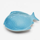 Assiette en forme de poisson 16cm turquoise I Vaisselle artisanale du Portugal Assiette en forme de Poisson 16 cm - Turquoise