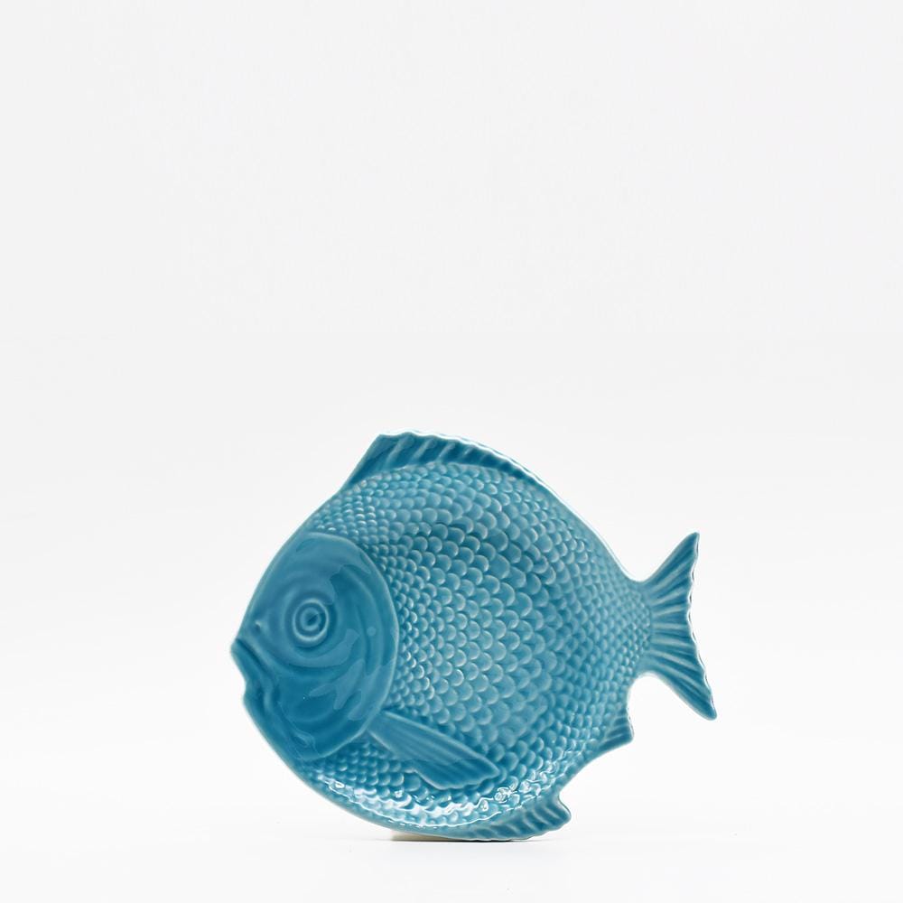 Assiette en forme de poisson 16cm turquoise I Vaisselle artisanale du Portugal Assiette en forme de Poisson 16 cm - Turquoise