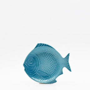 Assiette en forme de poisson 16cm turquoise I Vaisselle artisanale du Portugal Assiette en forme de Poisson 16 cm - Turquoise