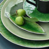 Laurel leaf I Fine Stoneware Plate - Light green