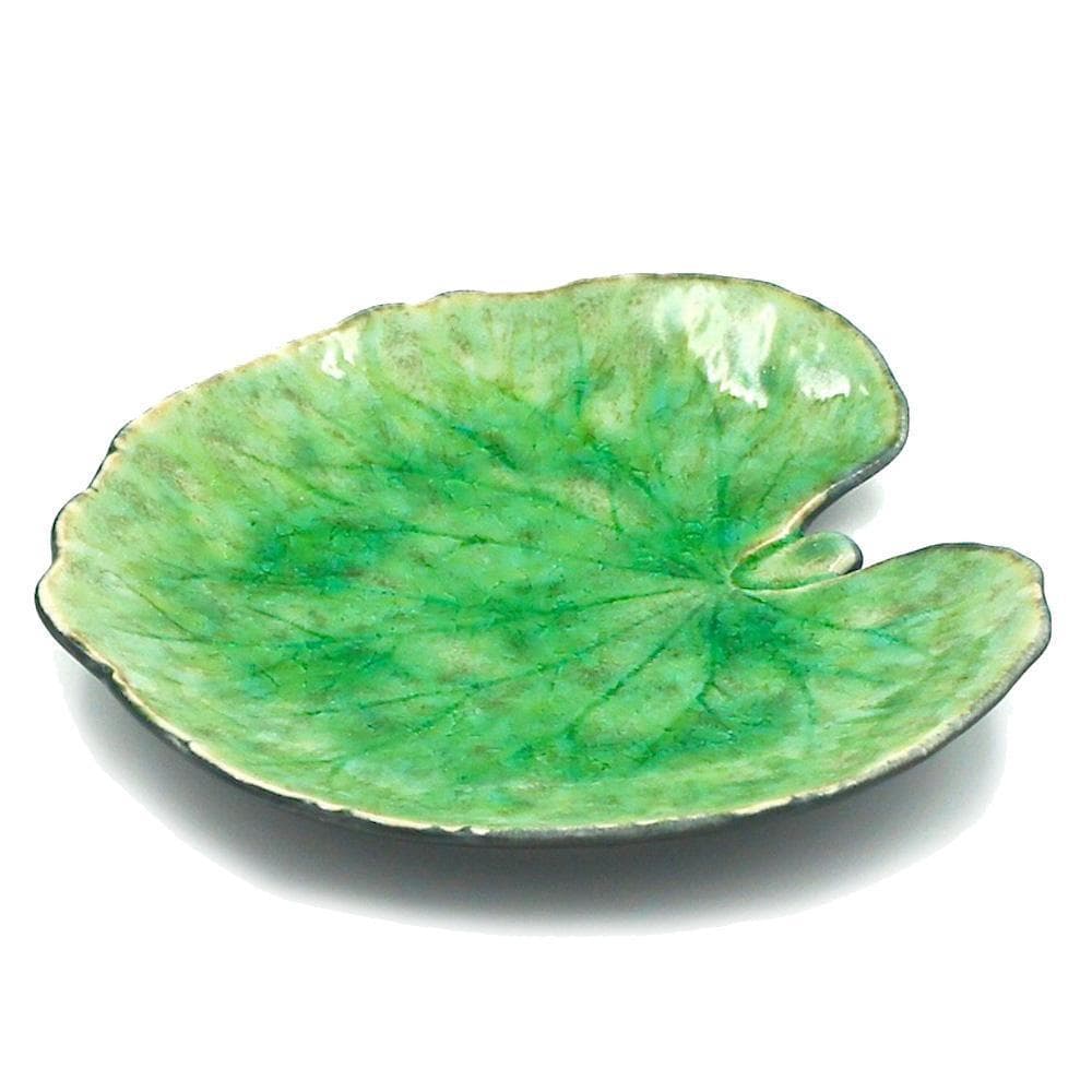 Alchemille leaf I Fine stoneware plate - Light green