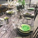 Assiette en grés "Alchemille" - Vert d'eau