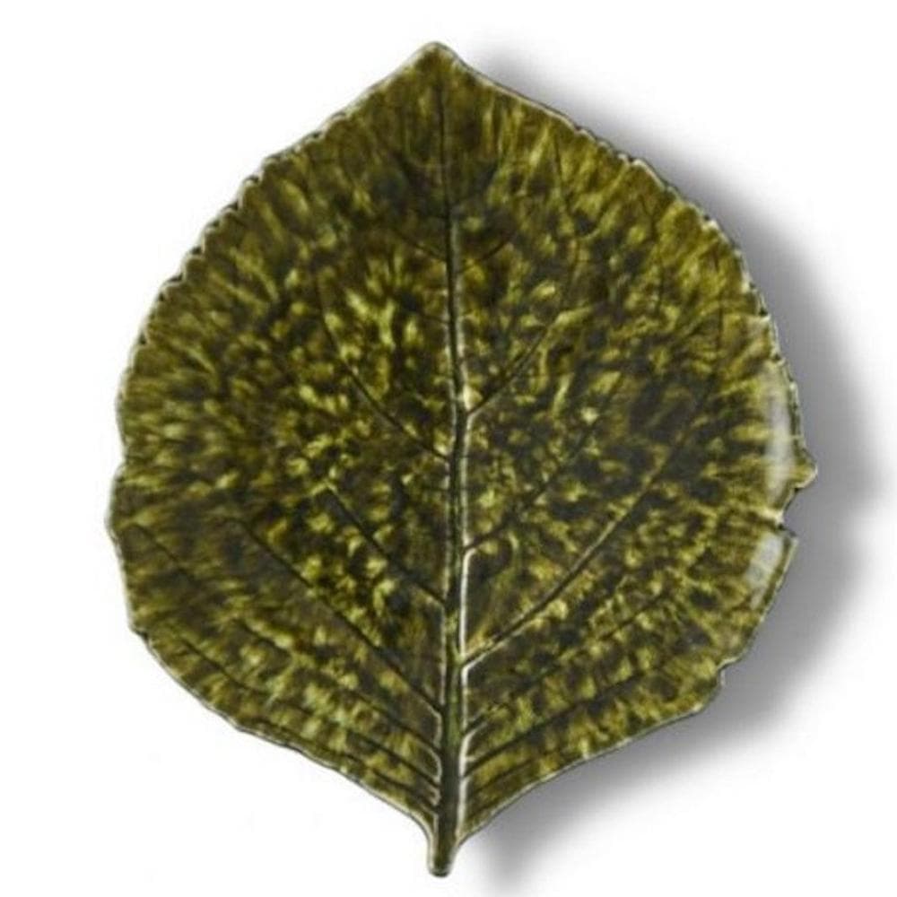 Assiette en grés "Hortensia" - Vert sombre