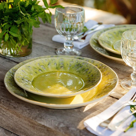Assiette en grès jaune I Vaisselle portugaise Assiette en grès "Madeira" 28cm - Jaune