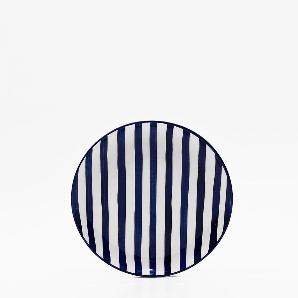 Assiette en porcelaine portugaise I Vaisselle du Portugal en ligne Assiette "Costa Nova Mar" 20cm - Bleue