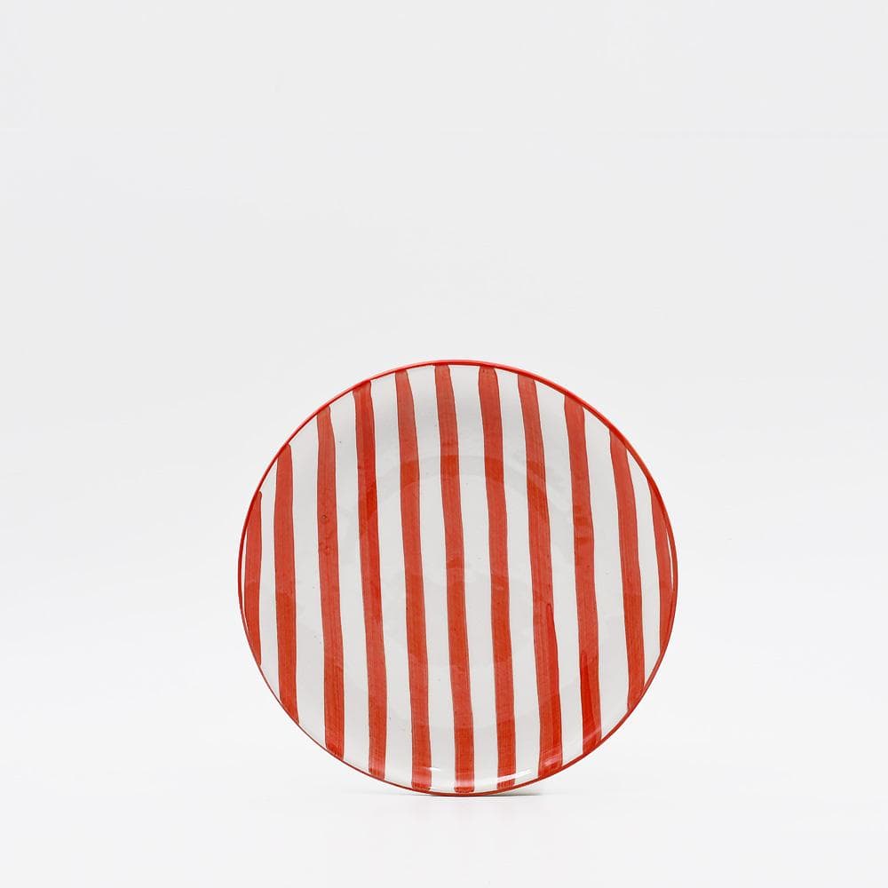 Assiette en porcelaine portugaise I Vaisselle du Portugal en ligne Assiette "Costa Nova Mar" 20cm - Rouge