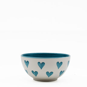 Assiette en porcelaine portugaise I Vaisselle du Portugal en ligne Bol "Namorados" 15cm - Turquoise