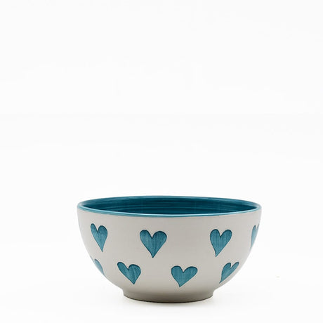 Assiette en porcelaine portugaise I Vaisselle du Portugal en ligne Bol "Namorados" 15cm - Turquoise