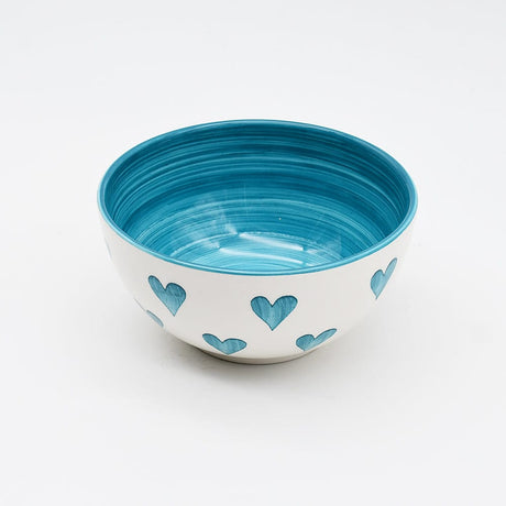 Assiette en porcelaine portugaise I Vaisselle du Portugal en ligne Bol "Namorados" 15cm - Turquoise