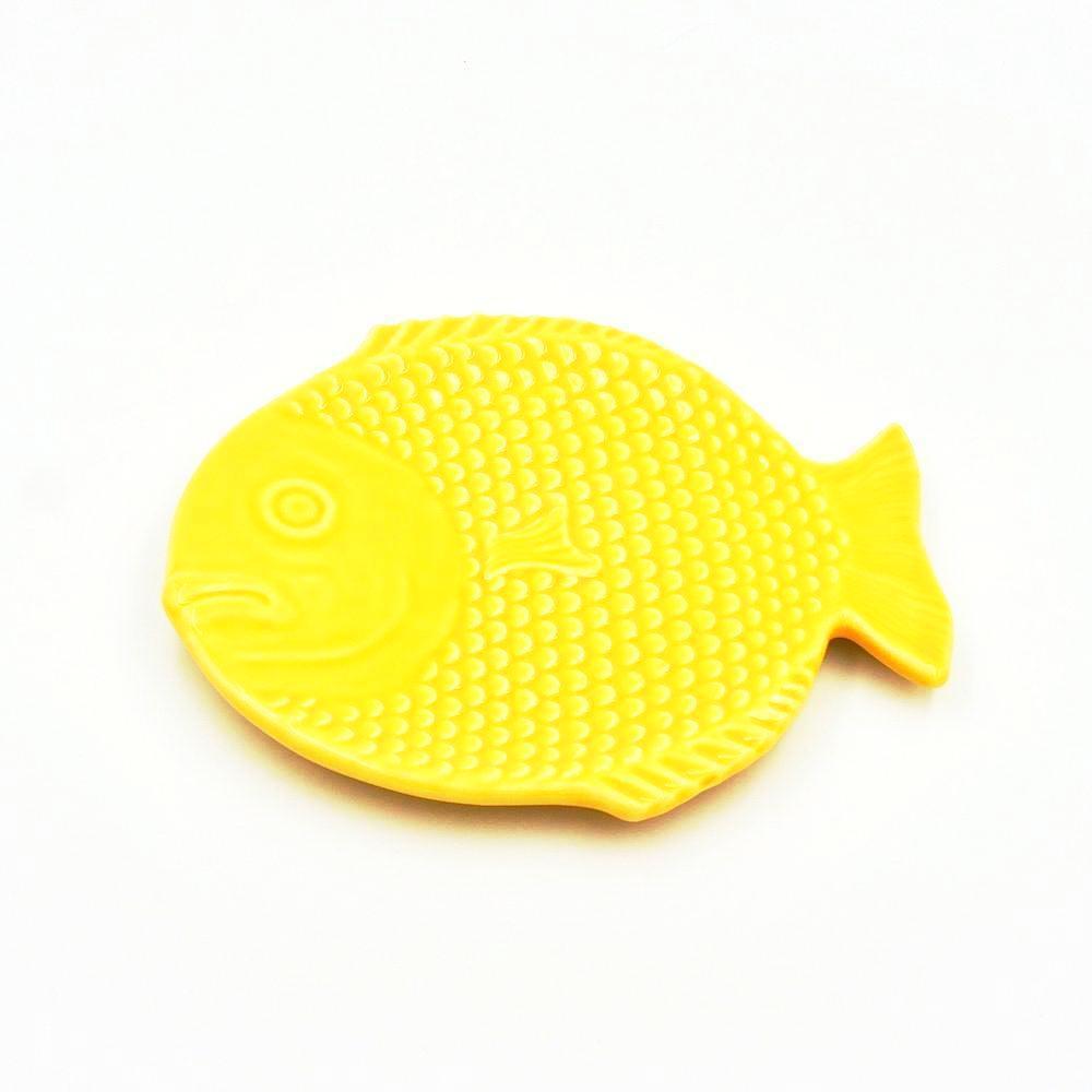 Dourada I Yellow ceramic plate