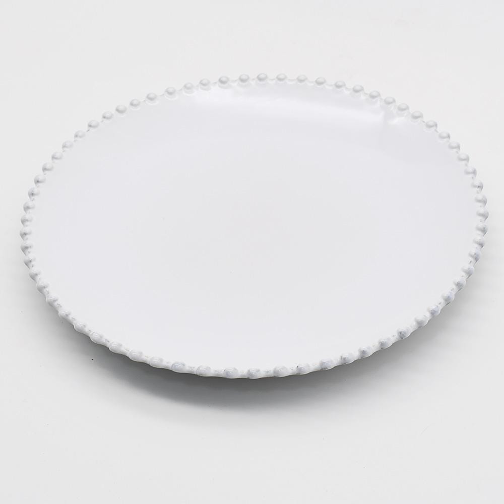 Assiette principale en grès 27cm I Vaisselle portugaise Assiette en grès "Pérola" 28cm