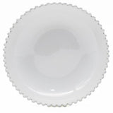 Assiette principale en grès 27cm I Vaisselle portugaise Saladier bas en grès "Pérola" - 34cm