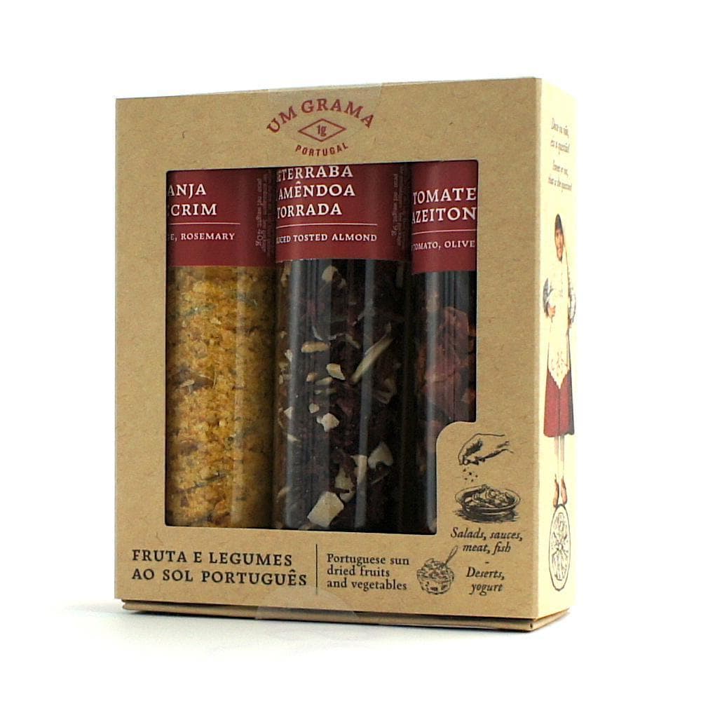 Tubes of dehydrated Tomatoes, Oranges and Beets