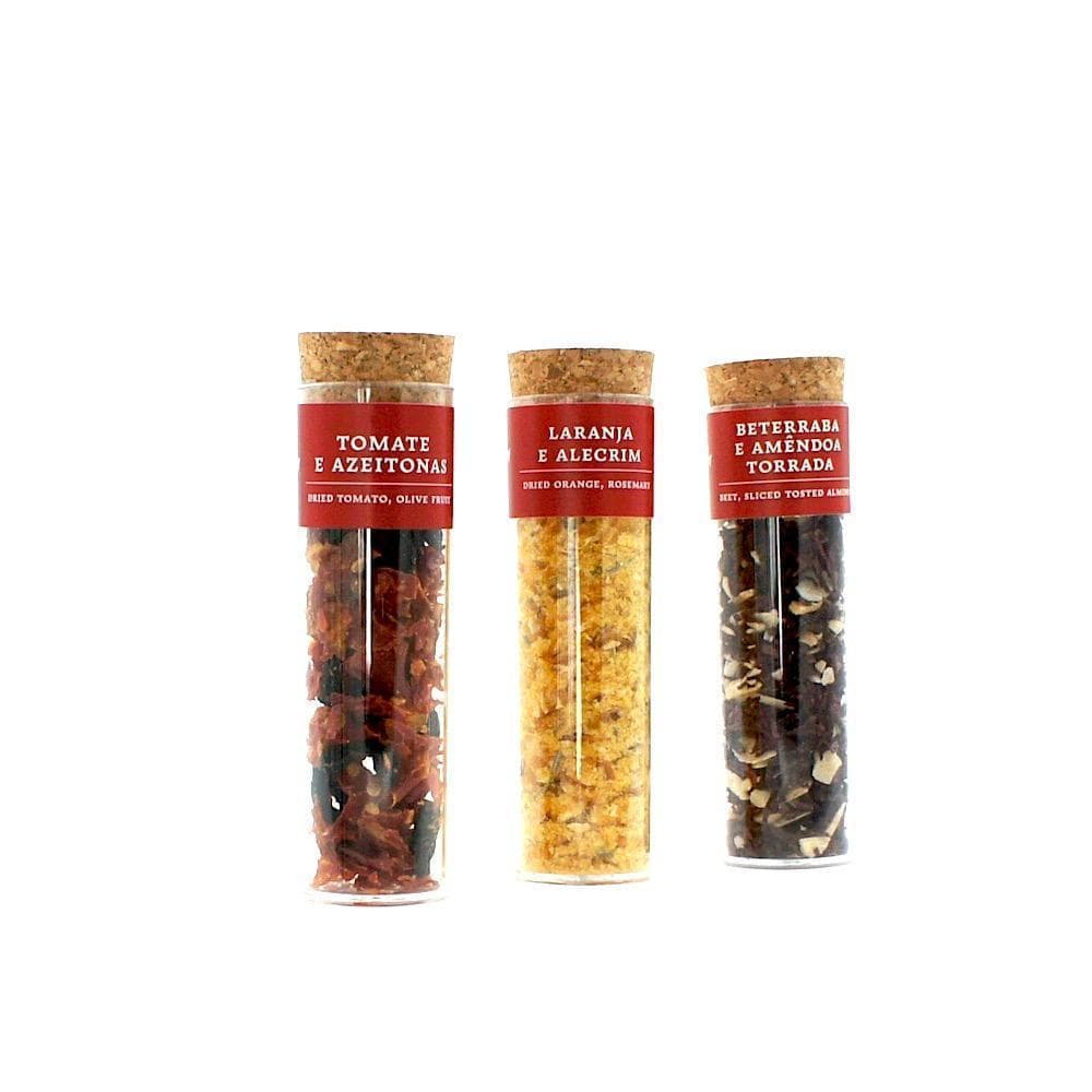 Tubes of dehydrated Tomatoes, Oranges and Beets
