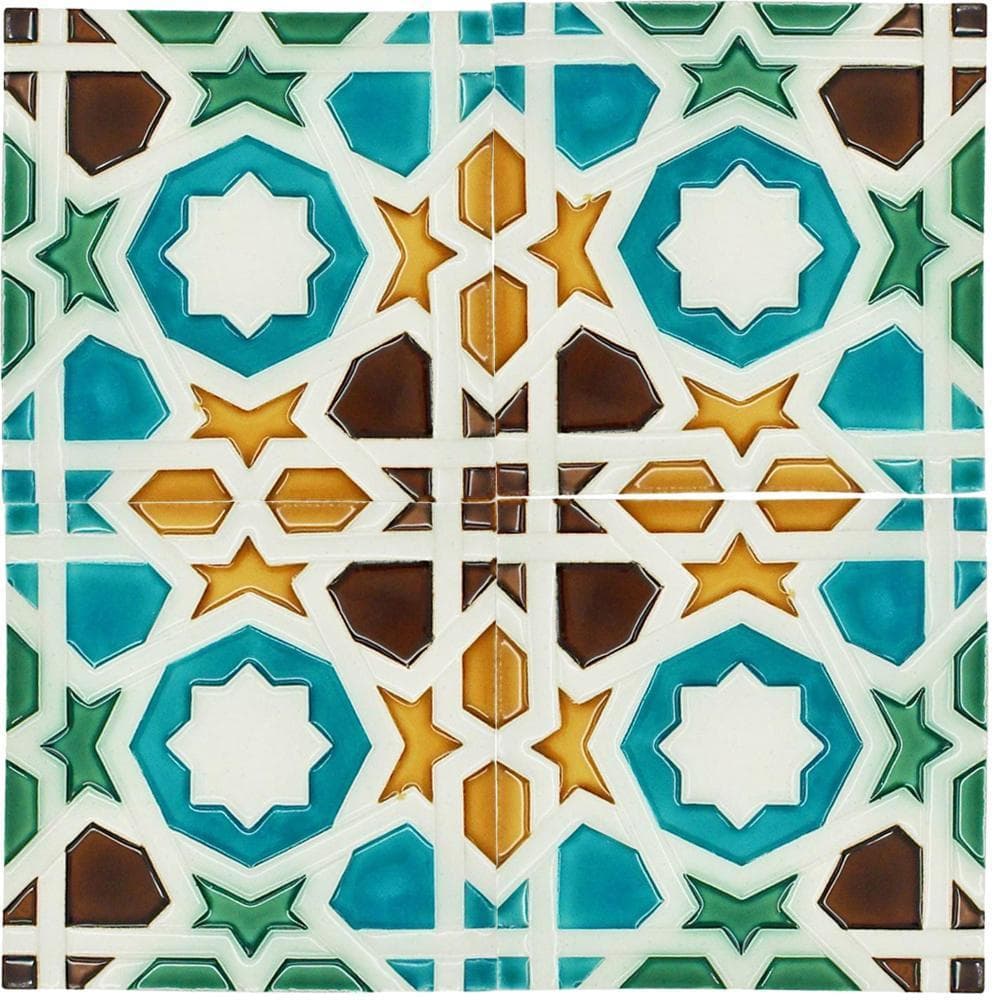 Spanish-Moorish Azulejo 14x14cm