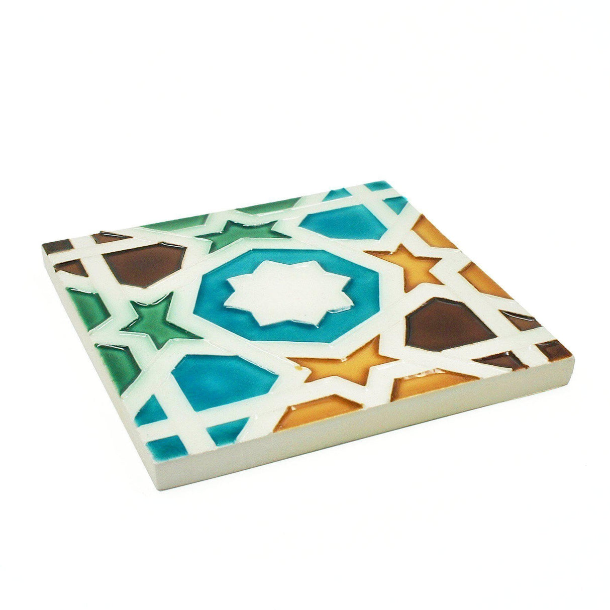 Spanish-Moorish Azulejo 8.5x8.5 cm