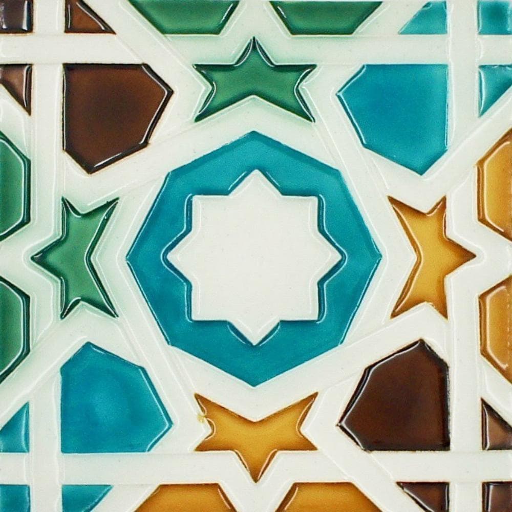 Spanish-Moorish Azulejo 8.5x8.5 cm