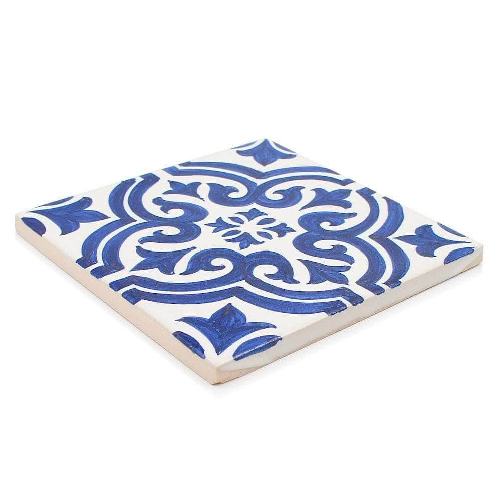 Azulejo Padrao I Azulejo portugais artisanal 14 cm Azulejo Padrão 14x14cm