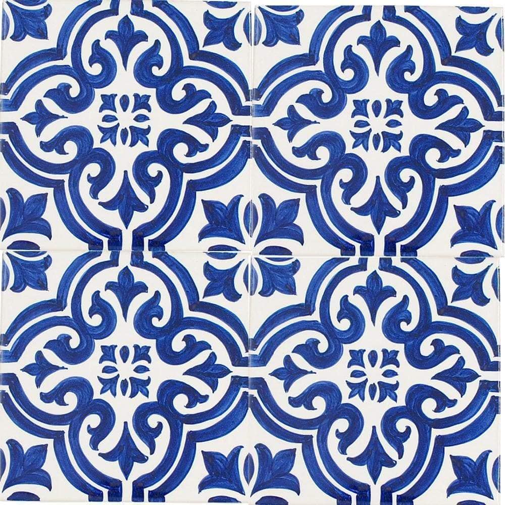 Azulejo Padrao I Azulejo portugais artisanal 14 cm Azulejo Padrão 14x14cm