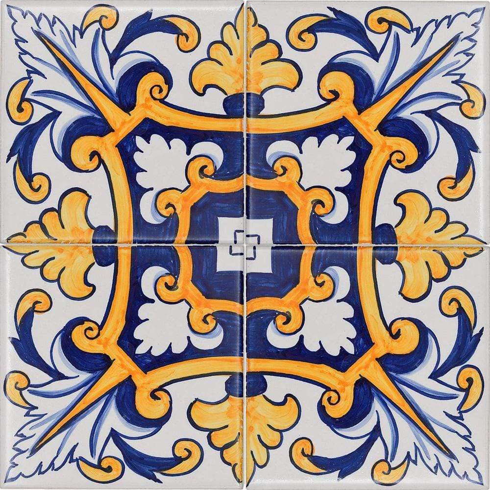 Azulejo Padrao I Azulejo portugais artisanal 14 cm Azulejo Padrão 14x14cm