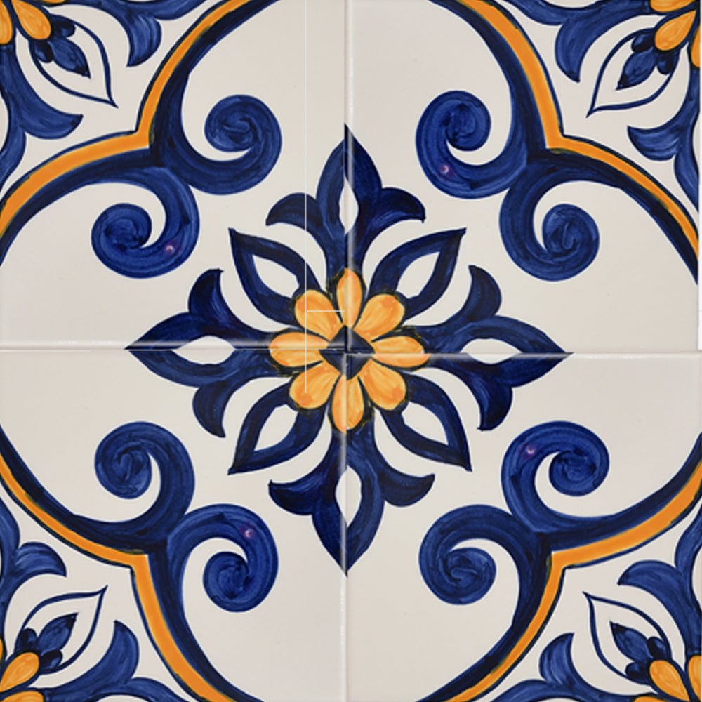 Azulejo Padrao I Azulejo portugais artisanal 14 cm Azulejo Padrão 14x14cm