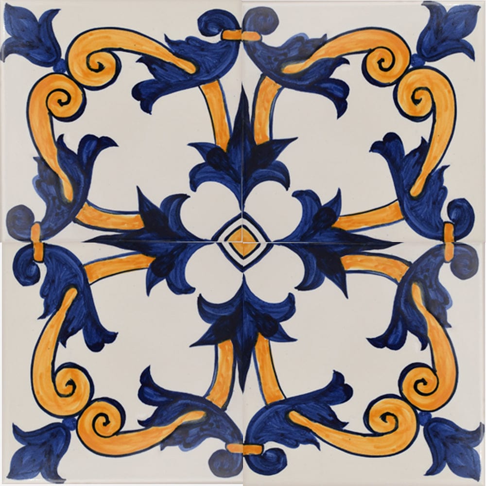 Azulejo Padrao I Azulejo portugais artisanal 14 cm Azulejo Padrão 14x14cm