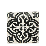 Azulejo Padrao I Azulejo portugais artisanal 14 cm Azulejo Padrão 14x14cm Noir