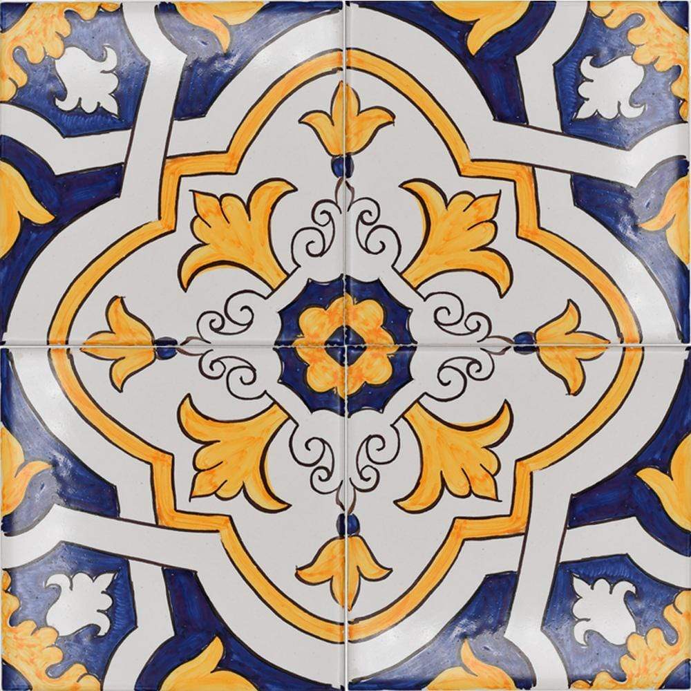 Azulejo Padrao I Azulejo portugais artisanal 14cm Azulejo Padrão 14x14cm