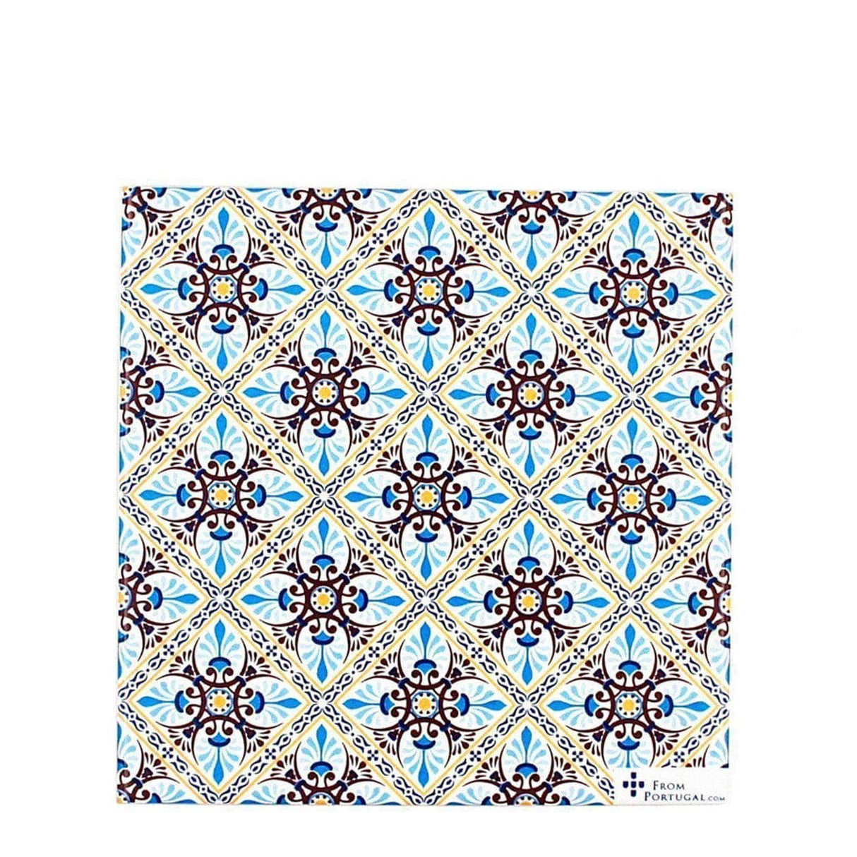 Azulejo portugais avec base en liège I Artisanat du Portugal Dessous de plat Azulejo 15x15cm Motif 4