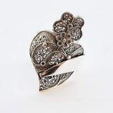 Bague en filigrane d'argent doré I Vente en ligne France Bague en filigrane "Coração de Viana" Argent