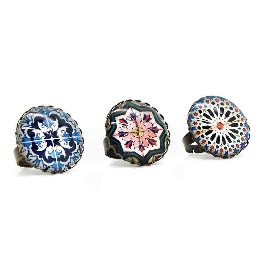 Bague portugaise avec motifs Azulejos I Bijoux pas cher à