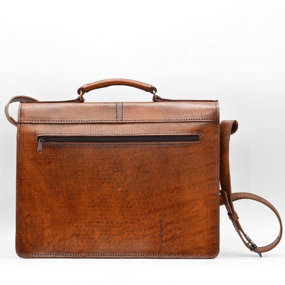 Besace en tissu du Minho I Produit de l'artisanat du Portugal Cartable en cuir marron